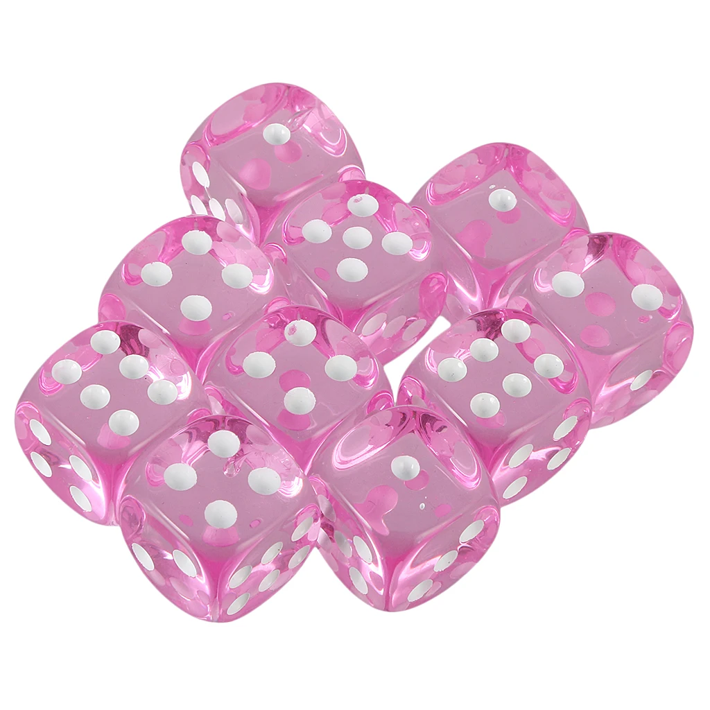 10pcs 16mm Six-sided D6 Dice for Dungeons & Dragons D&D TRPG Dices Party Gambling Dices Game Digital Dices
