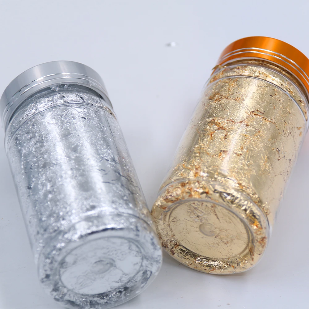 Gold and Silver 2 г золотой лист хлопья блестки осколки бумаги золото и серебро фольги листы золочение для художественных ремесел ногтей Позолоченные Рождество украшения дома - Цвет: Gold and Silver