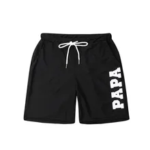 Купальный костюм, мужские плавательные шорты для пляжа с буквенным принтом, черные мужские плавательные шорты, купальный костюм, Sunga Masculina Praia#3