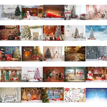 

Christmas Background Cloth Snows Santa Claus Home Decor for Photocall Studio Photographic Vinyl Fabric Christmas Xmas Decoration