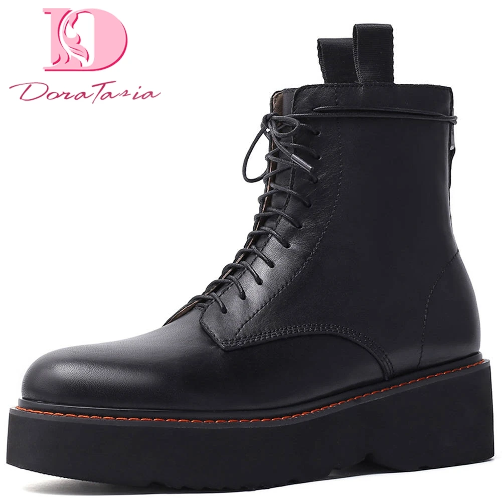 Doratasia/ бренд натуральная кожа; сезон осень-зима модная женская обувь мотоциклетные ботинки Для женщин ботильоны; женская обувь