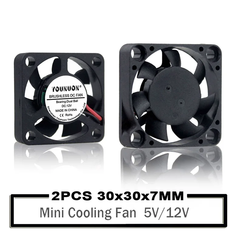 Jovem Uon Mini Ventilador de Resfriamento sem Escova Peças de 30 mm 3cm 5v 12v 30 mm x 30 mm x mm