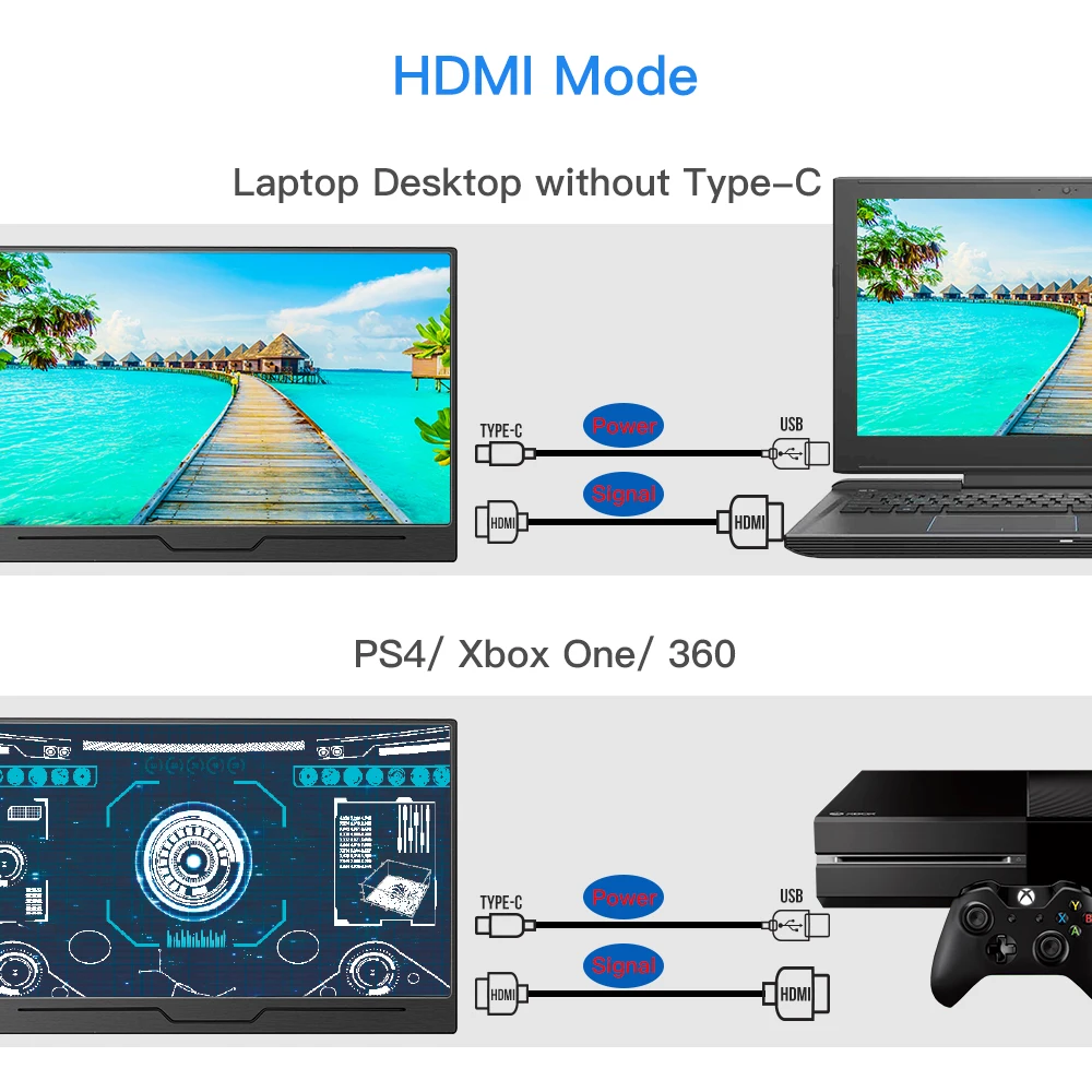 Eyoyo EM13N Portable 13 3 IPS Gaming Monitor FHD 1920X1080 LCD Screen Display for Xbox One 5