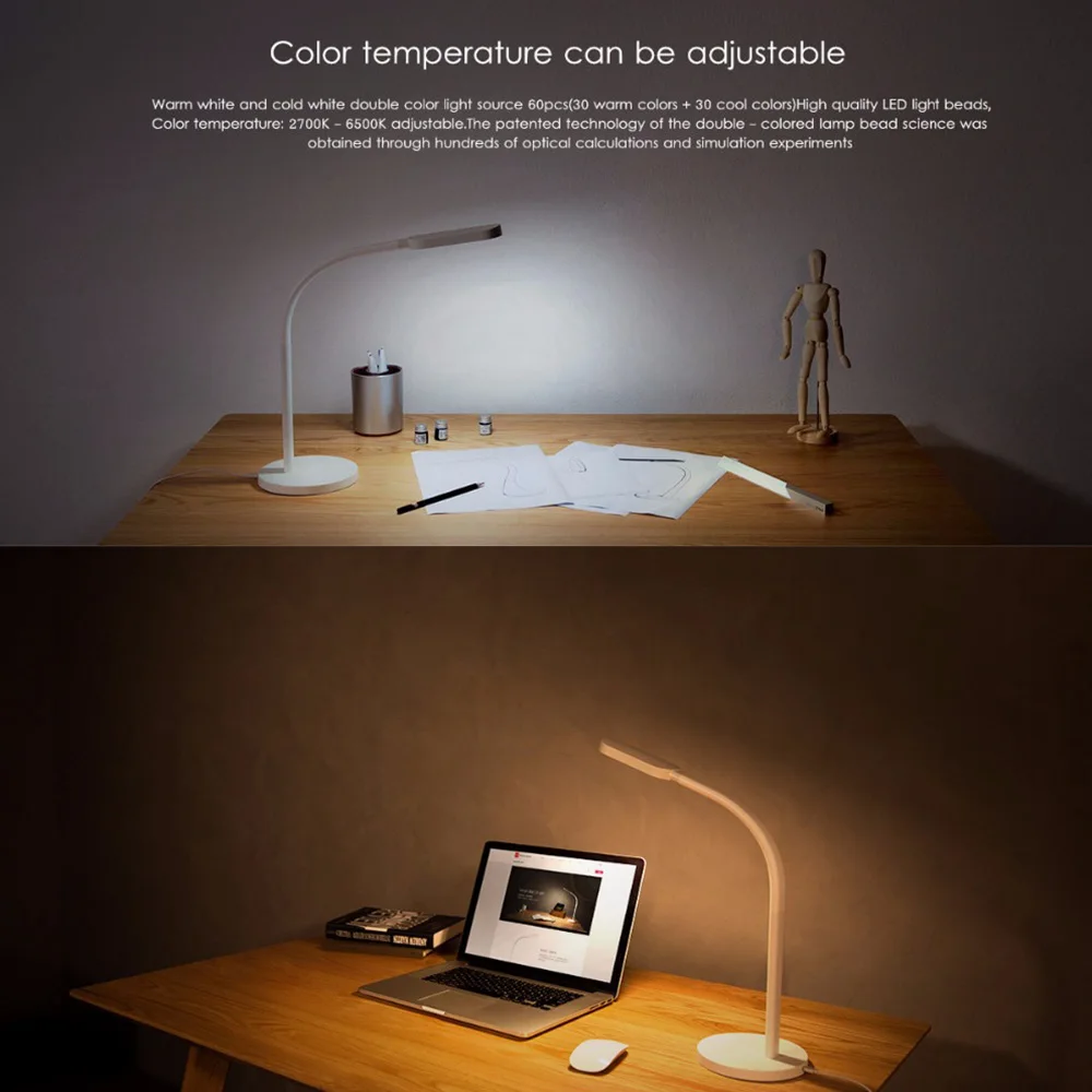 Xiaomi Yeelight Mijia светодиодный настольный светильник, умная Складная сенсорная Регулируемая Настольная лампа для чтения, яркие огни, Новинка