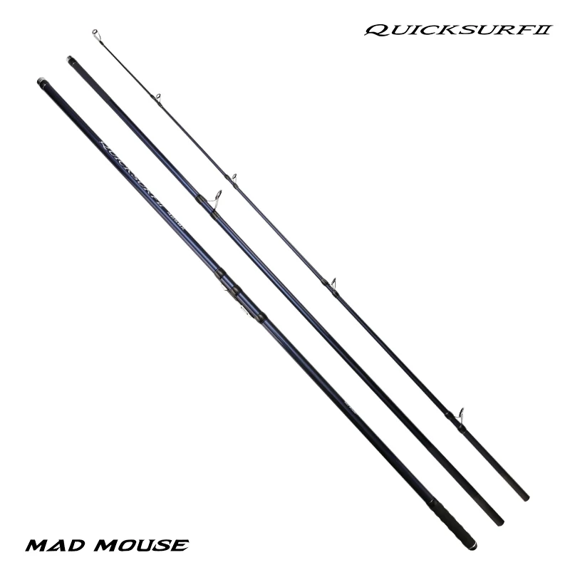 NEW MADMOUSE QUICK SURF 4.25M/4.05M BX 3 Section Fuji Parts Spiral X Carbon  Surf Fishing Rod Sinker 100-300g Surf Spinning Rods