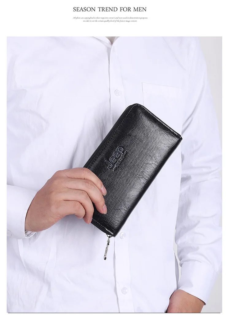 Male hand bag new men long purse single zipper pu handbag large capacity recreation mobile phone bag