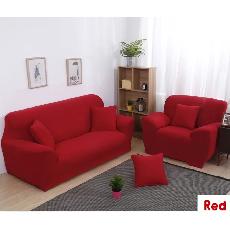 Сплошной цвет эластичный чехол на диван для гостиной печатные клетчатые стрейч секционные Чехлы для дивана L форма 1-4-местный