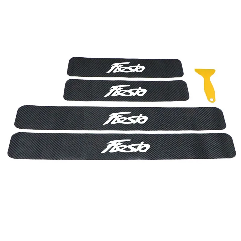 

Car Door Sill Scuff Antislip Sticker Decals For Ford Fiesta Welcome Pedal Protector Carbon Fiber Decoration Car Accessories 4Pcs