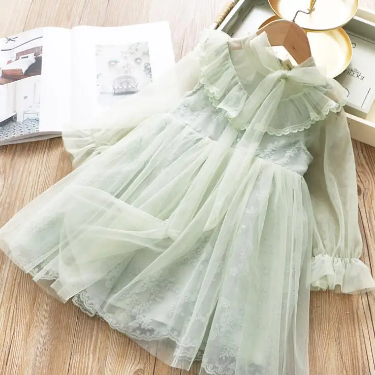 Сетчатое платье принцессы для девочек; Размеры 100-140 см; нарядные платья для маленьких девочек; Новое поступление года; сезон весна-лето