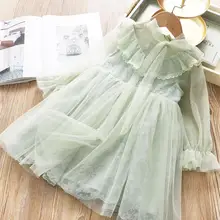 Сетчатое платье принцессы для девочек; Размеры 100-140 см; нарядные платья для маленьких девочек; Новое поступление года; сезон весна-лето