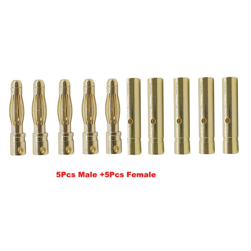10 Pz/5 Paia Proiettile Spina A Banana 2Mm 3Mm 3.5Mm 4Mm Connettore Maschio Femmina Spina A Banana In Rame Presa Per Parti Della Batteria Testa
