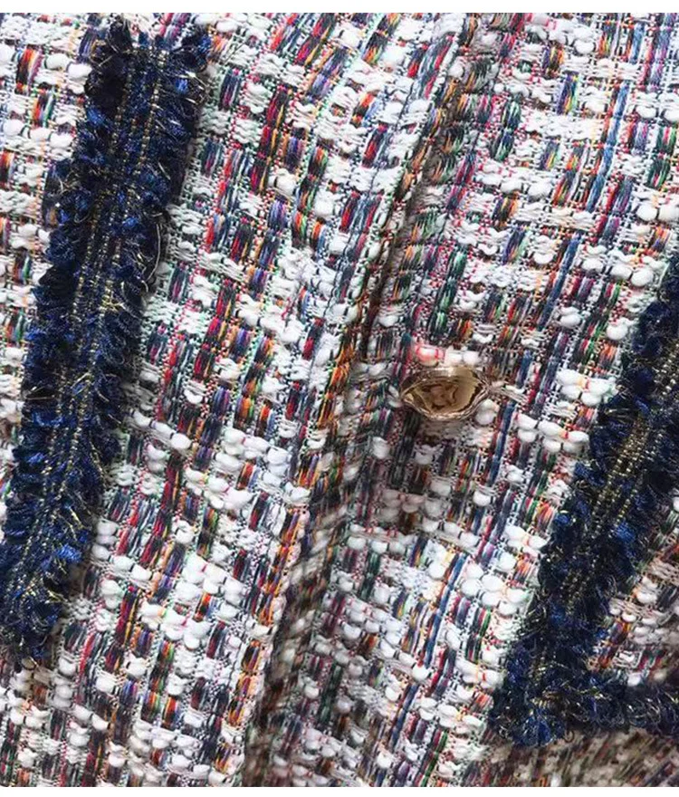 Онлайн Стиль Знаменитостей Rove Tweed изящное пальто женское короткое повседневное дебютантное элегантное модное весеннее и осеннее с длинными рукавами