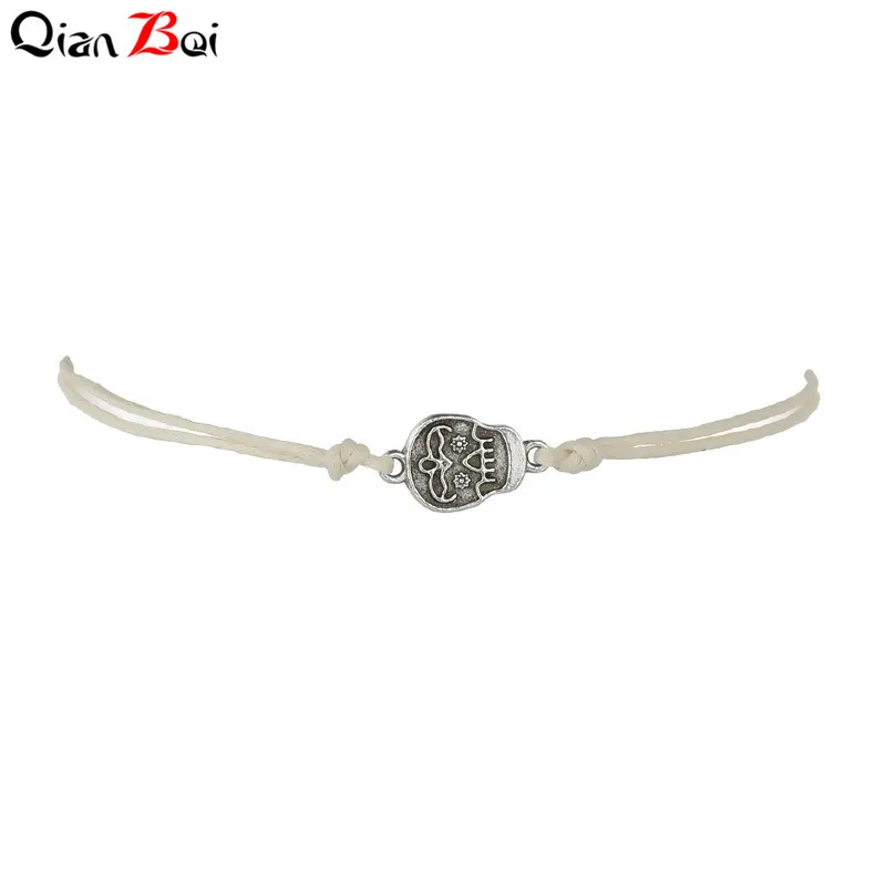 QianBei Modyle 3 шт./компл. в богемном стиле Винтаж в виде ракушки браслеты для ног Skull для Для женщин сине-белые камень ретро пляжные шорты мужские ног Ювелирные изделия