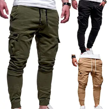 

Men Pants Hip Joggers Fashionable Overalls Trousers Casual Pockets Camouflage Men Sweatpants Elastic waist