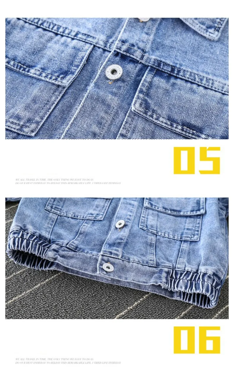 COOTELILI Denim Jeans Jacket For Boys Windbreaker Toddler Kids Girls Bomber Coat Baby Boy Jacket  Children Clothing 80-130cm (2)