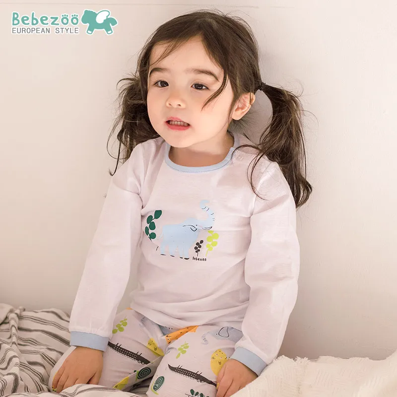 Bebezoo/детская одежда из Южной Кореи; Весенний детский спортивный костюм с принтом; комплект из двух предметов; хлопковое детское нижнее белье; костюм для дома