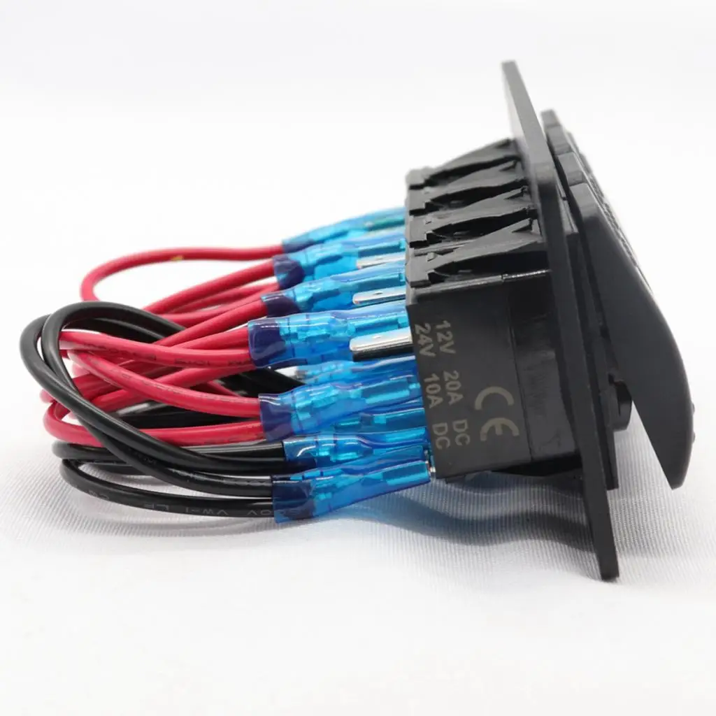 DC 12 V-24 V Автомобильная лодка модифицированный 4 банды вкл/выкл кулисный переключатель 5P W/наклейки синий/оранжевый/красный/зеленый светодиодный