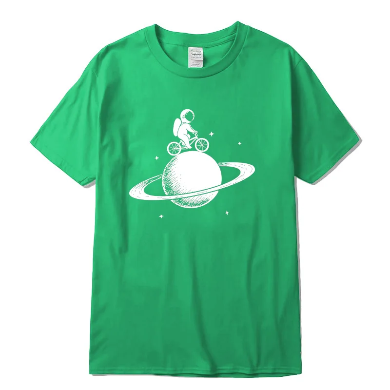 FIFY STORE T-shirt col rond 100% coton. Astronaute à Vélo  