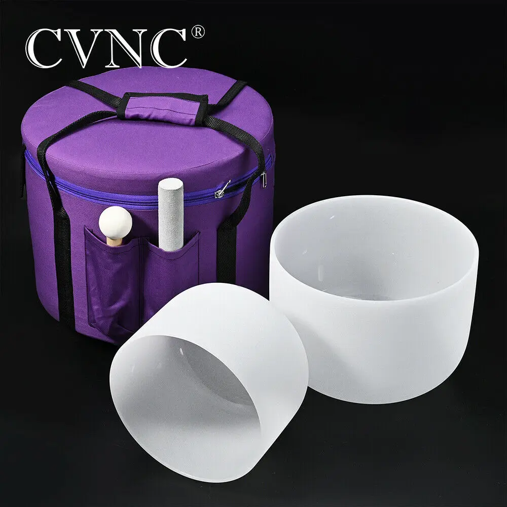 CVNC " 10" Кварцевый Поющая чаша чакра набор из 2 предметов с бесплатной сумкой для путешествий
