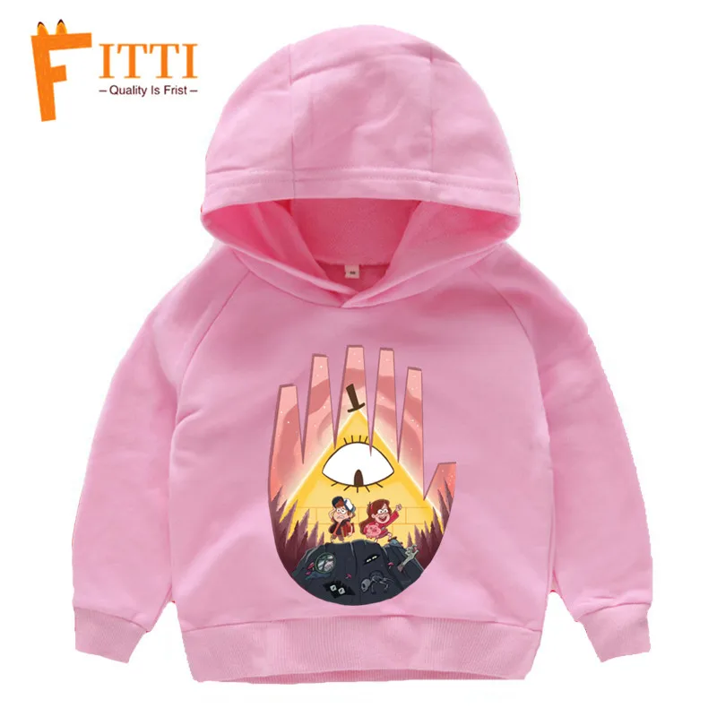 T127G-YM-pink Детские толстовки с капюшоном «Гравити Фолз», «Мэйбл Диппер», DMC, Детский свитер на осень и зиму, толстовка с капюшоном - Цвет: T127G-YM-pink