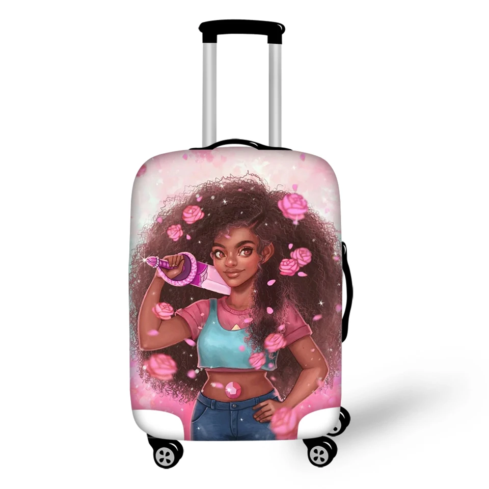 

HaoYun Dust-proof Luggage Cover African Girls Pattern Suitcase Cover Black Afro Arts Water-proof Protective Travel Accessories