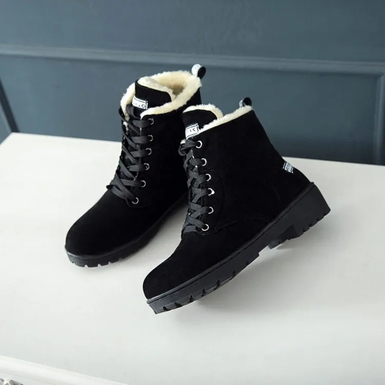 

Big Size 9 10 11 12 boots women shoes ankle boots for women ladies boots shoes woman winter Plain round head front lacing