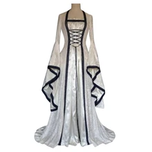 Готическое средневековое платья Косплэй Карнавальный костюм для Хэллоуина для Для женщин ретро Vestidos суда длинный халат в стиле знатной принцессы дворец Вечерние