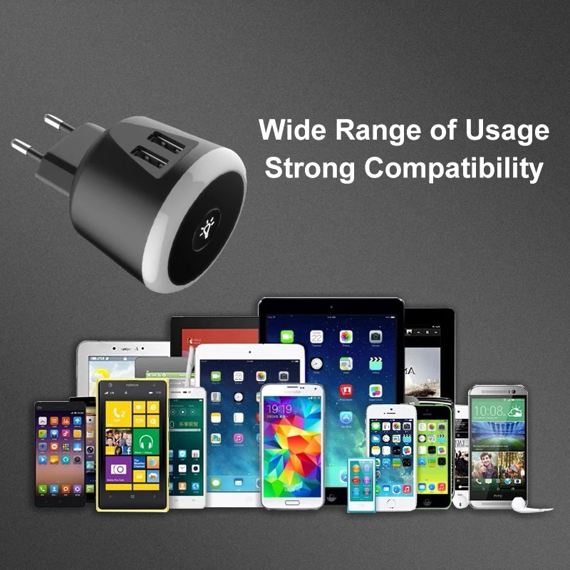 PUJIMAX штепсельная вилка европейского стандарта 2 Порты светодиодный светильник USB