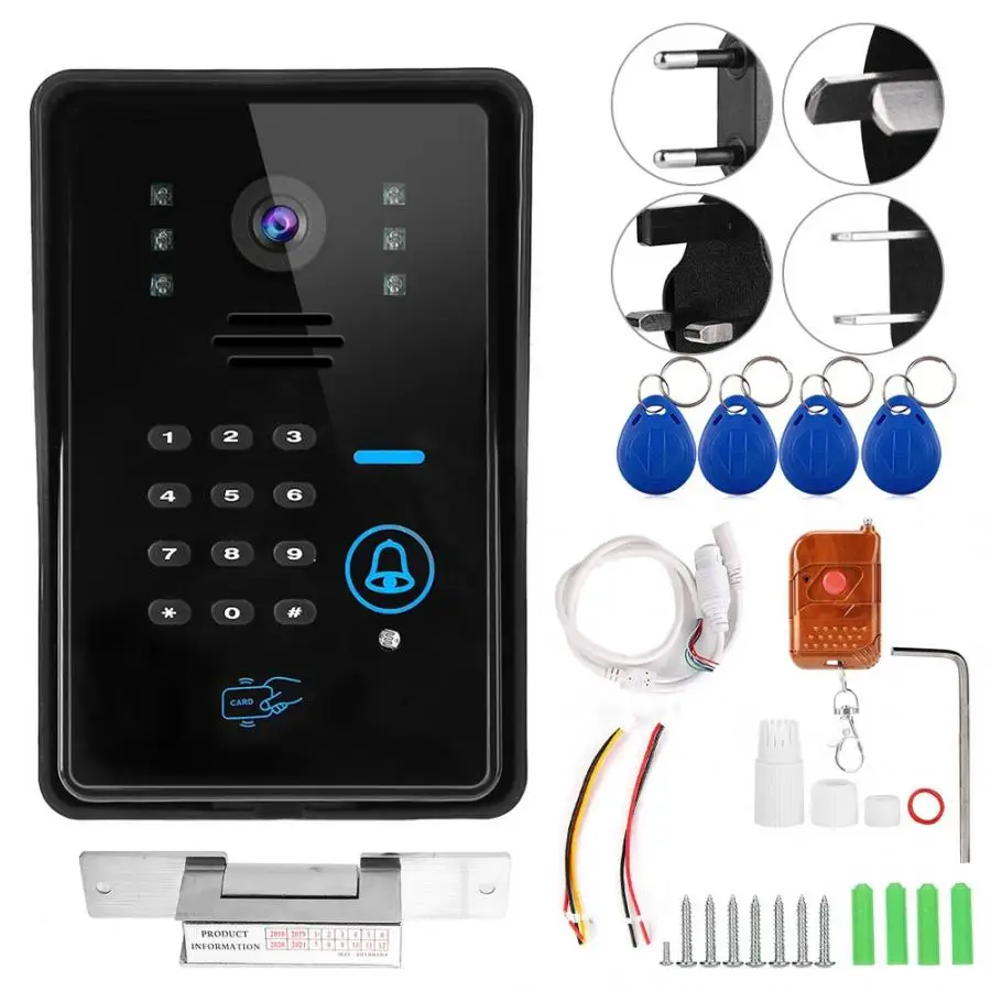 

Wireless Rainproof Remote Control Smart Video Door Phone Wifi Doorbell with NO Lock 110-240V