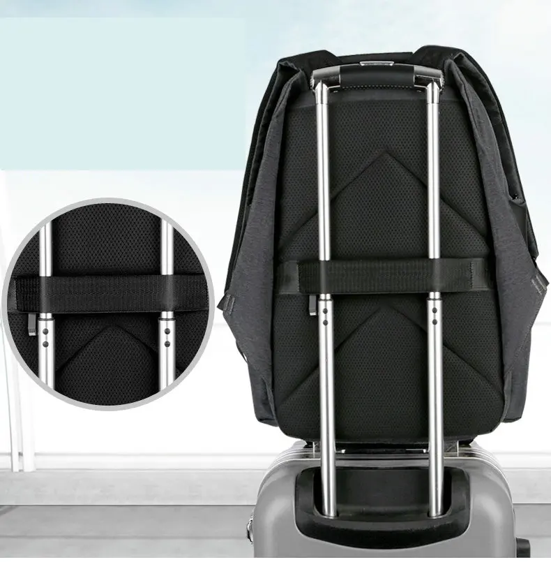 Soperwillton Men Backpack Oxford New Multifunctional Waterproof 15.6 inch Laptop Bag Man USB Charging Travel Bag#1502