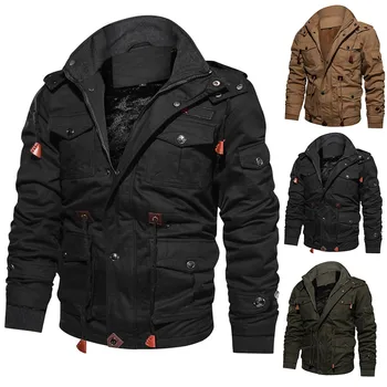 

Winter Jackets Parkas Men Thick Warm Casual Outwear Jackets Hooded Coats Cap Removable LXX9