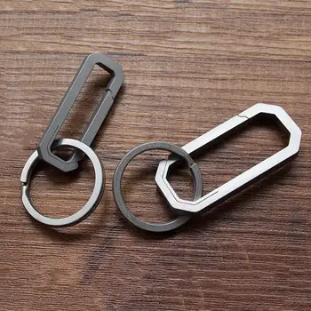 

0 Titanium Alloy Key Ring Hung Button Outdoor EDC Tool Car Keychain Pocket Titanium Keychain Buckle