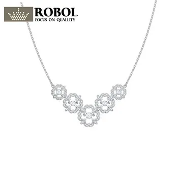 

RLLEN original SWA Pendant Necklace 1:1 Woman Jewelry SPARKLING DC beating heart flower temperament necklace female jewelry