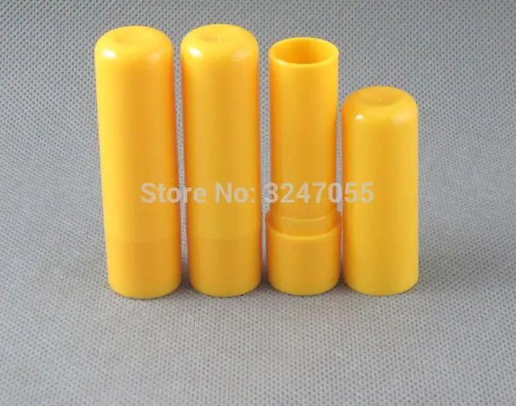 4 г пластиковый желтый бальзам для губ в упаковке пустой черный Косметический