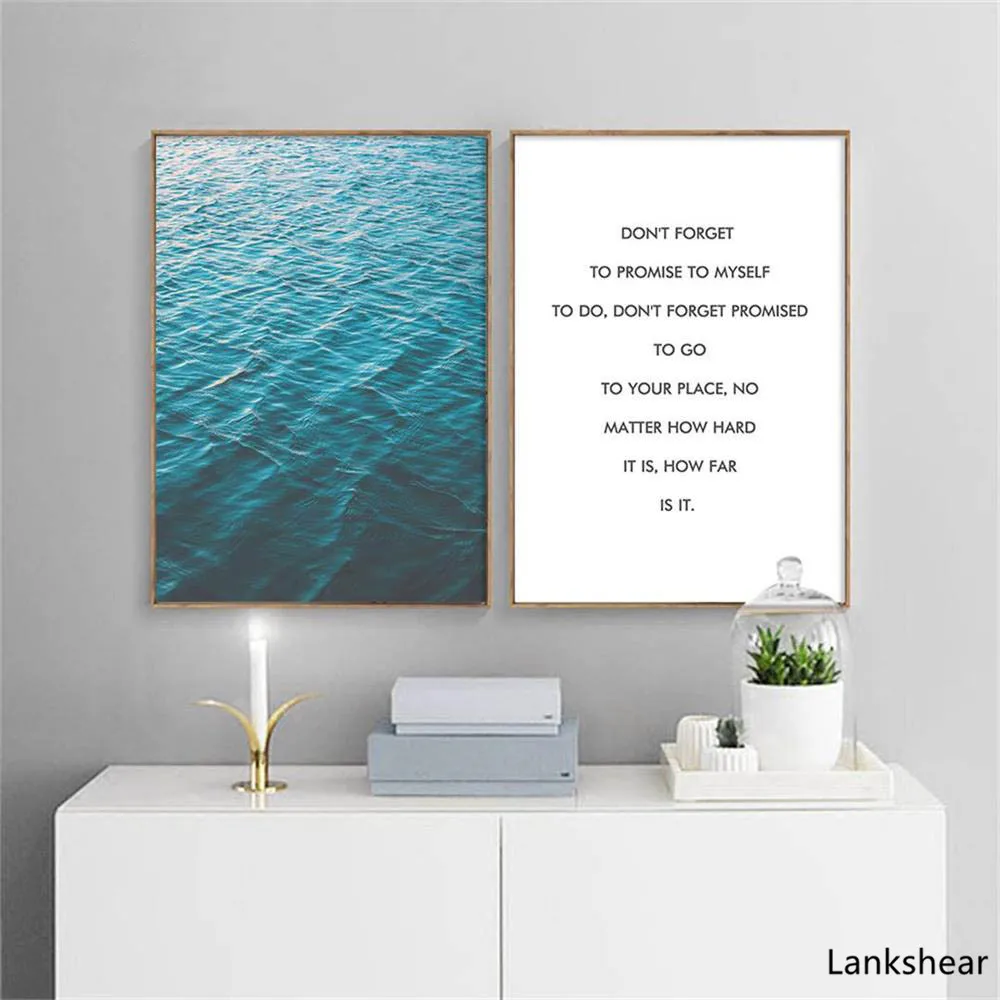 

Ocean Blue Sea Landscape Wall Art Canvas Poster Nordic Style Minimalist Print Painting Wall Picture For Living Room Home Decor