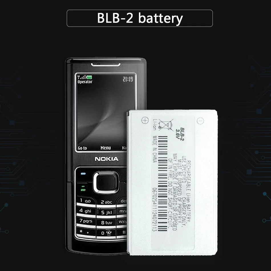 Аккумулятор для Nokia 8210 8250 3610 6510 6590 6590i 7650 8270 8290 8310 8390 8850 BLB 2 800 мАч | Мобильные