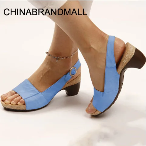 

2020 Woman Sandals Slippers Summer Style Wedges Pumps High Heels Buckle Starp Fashion Gladiator Peep Top Pump Zapatos De Mujer