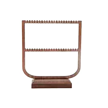 

Ear Clip Earrings Shelf Display Stand Home Storage Hanging Necklace Stand Earrings Black Walnut Large Capacity