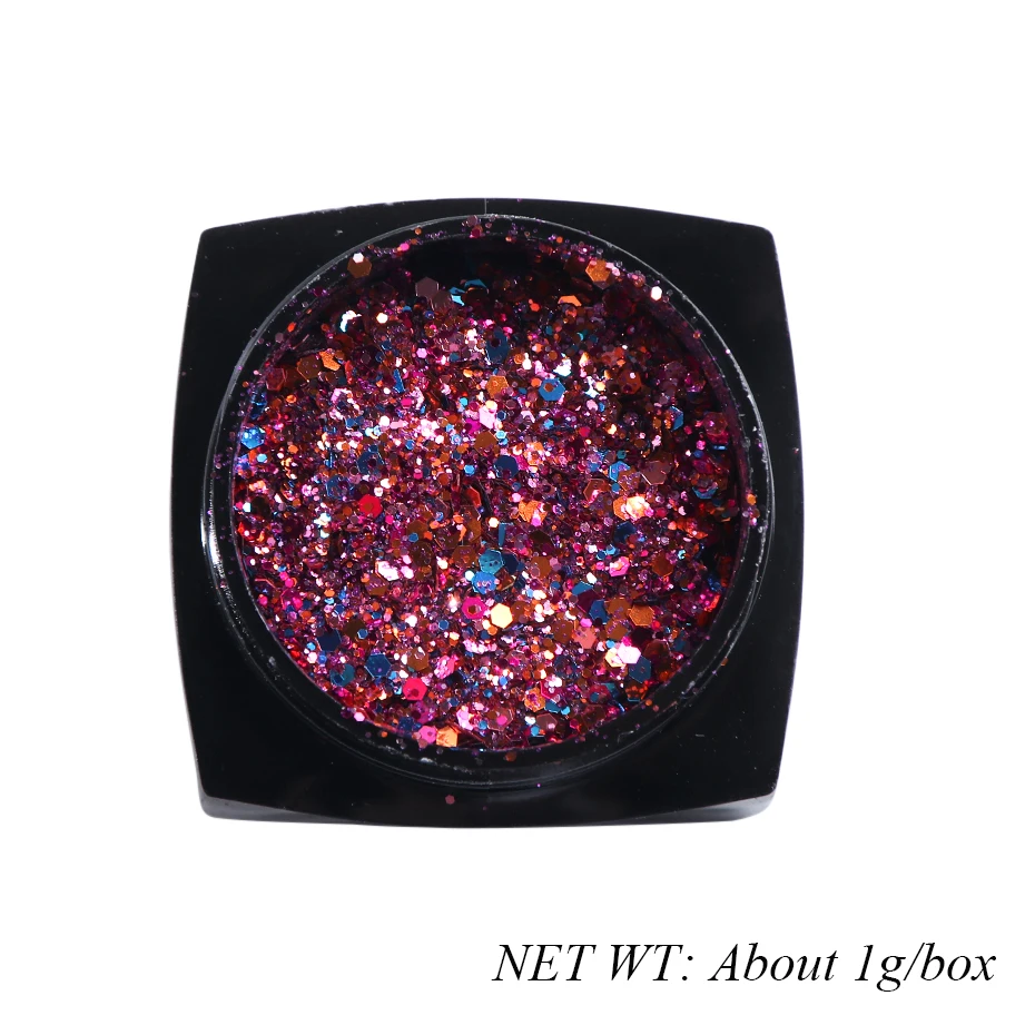 6 Box Holographic Glitter Nail Powder Shiny 3D Hexagon Colorful Sequins Spangles For Nails Art Decorations Manicure LA1539-03