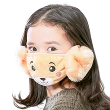 Милый 2 в 1, уличная Зимняя Маска для маленьких девочек и мальчиков, маска для лица, наушник для использования для спорта, кемпинга, пеших прогулок, верховой езды, милая маска для лица