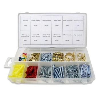 

600Pcs Picture Hanging Kit Picture Frames Fastener Assortment Kit for Pictures Photos Painting Hanging Home Decor With Screws