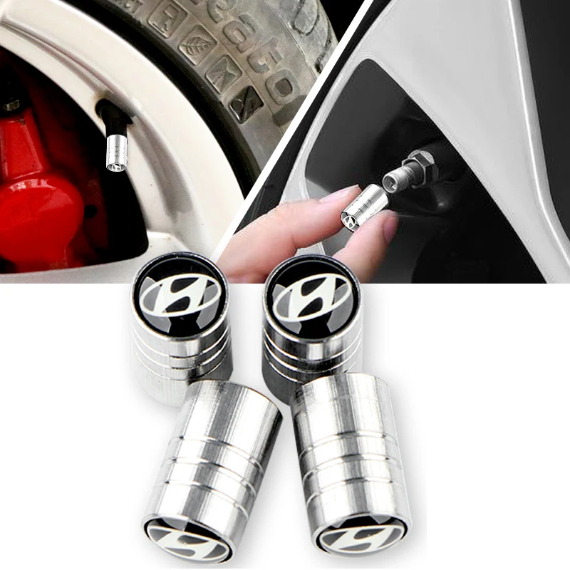 4 Pcs/set Fashion Car Styling Wheel Round Tire Valve Caps for Hyundais