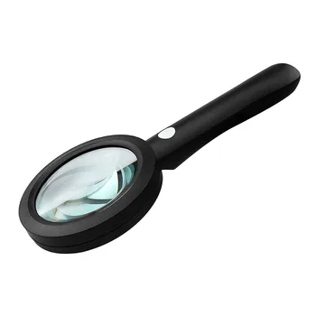 

Rechargeable 9 LED Magnifiers 6X Magnification Handheld Plastic Magnifying Glasses Portable Reading Magnifiers for Senior