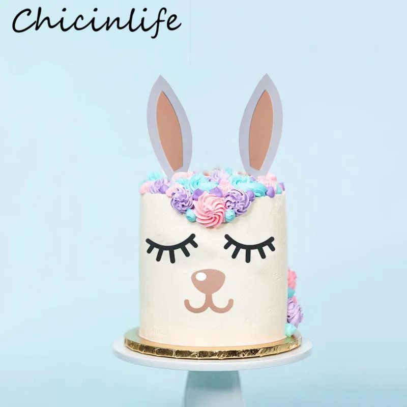 Chicinlife, 1 набор, украшения для торта с заячьими ушками, украшения для свадьбы, дня рождения, вечеринки, для детского душа, пасхальные, вечерние, праздничные аксессуары для торта