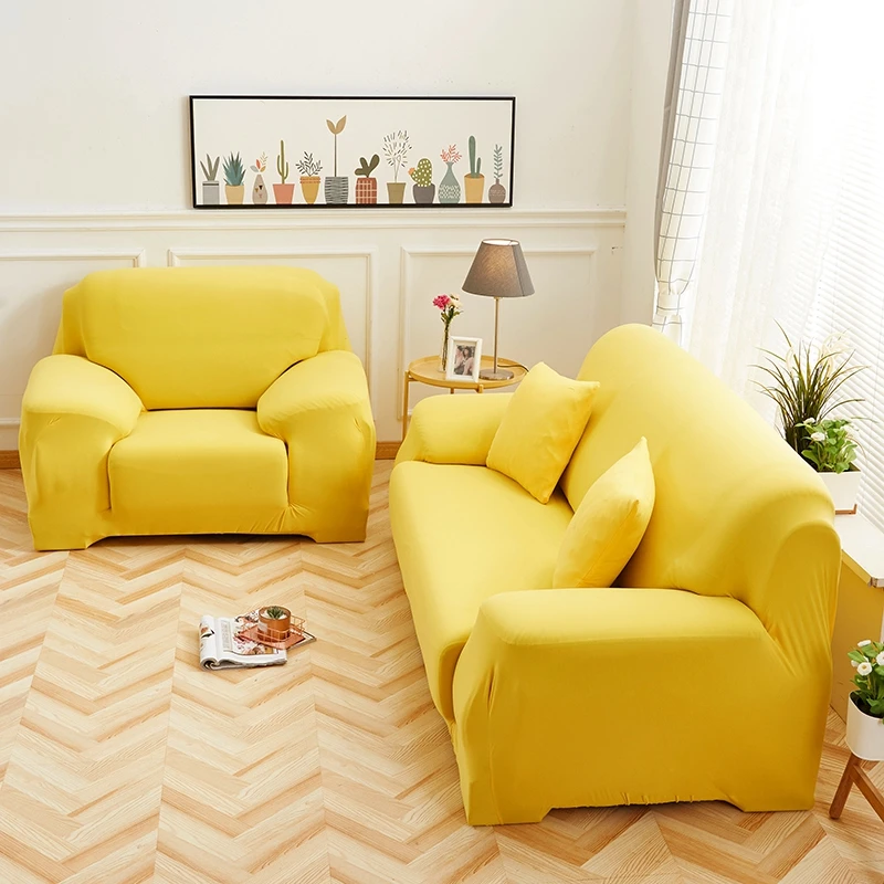 Желтый/розовый/зеленый эластичное покрытие чехол для дивана плотно Обёрточная бумага скольжению для диван в гостиной крышка M L XL XXL XXXL XXXXL Форма кресло 1/2/3/4 сиденья