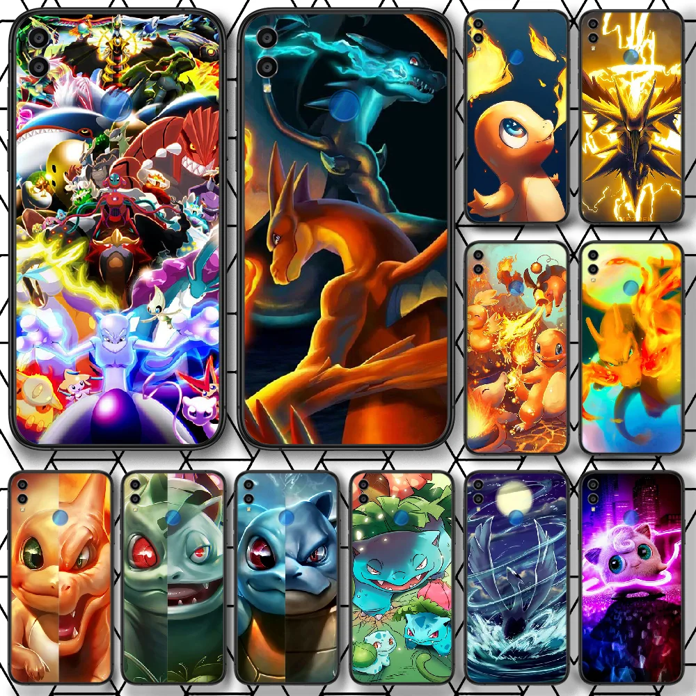 

Cute Cartoon Pokemons Phone case For Huawei Honor 6A 7A 7C 8 8A 8X 9 9X 10 10i 20 Lite Pro Play black back pretty funda trend