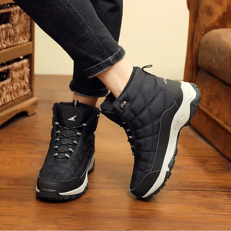 Мужские ботинки зимние для Для мужчин толстые плюшевые Водонепроницаемый Non slip