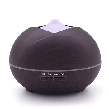 

400ml Bud shape Aroma Essential Oil Diffuser Ultrasonic Air Humidifier with Wood Grain Colorful Chang LED Lights for Office Home