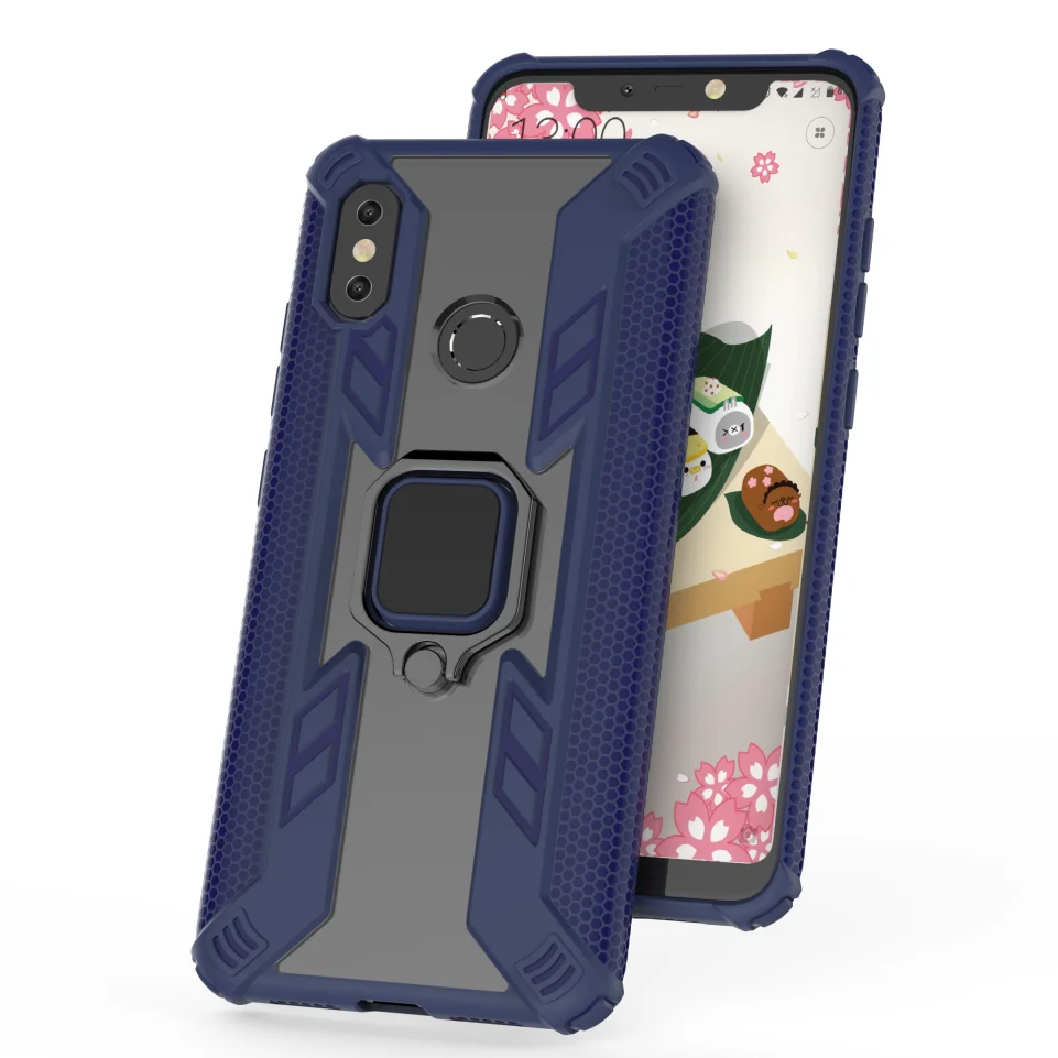 For Xiaomi Mi 9T Pro 8 Lite Redmi 7 Note Luxury Armor Shockproof Silicone Finger Ring Case Stand Transparent Phone Cover |