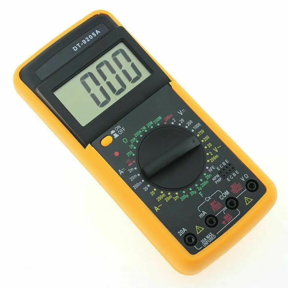 

DT9205A Professional LCD Digital Multimeter Electric Handheld Ammeter Voltmeter Resistance Capacitance Tester AC DC